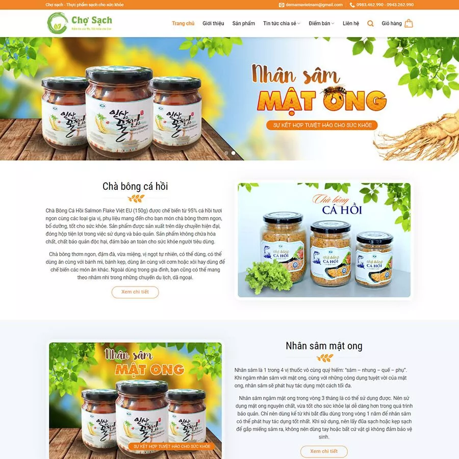 Mẫu website thực phẩm chức năng 07