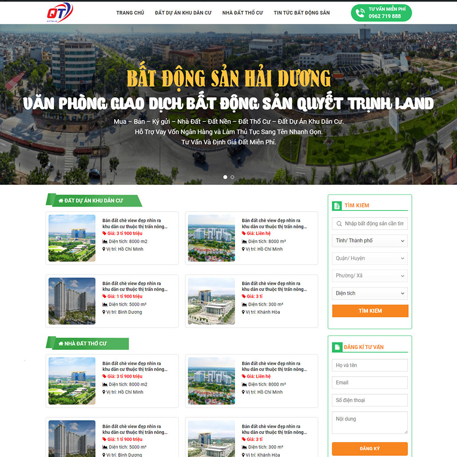 Mẫu website bất động sản 55