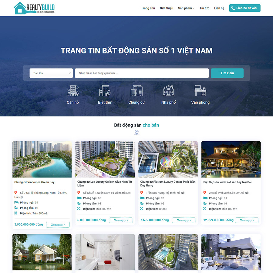 Mẫu website bất động sản 049