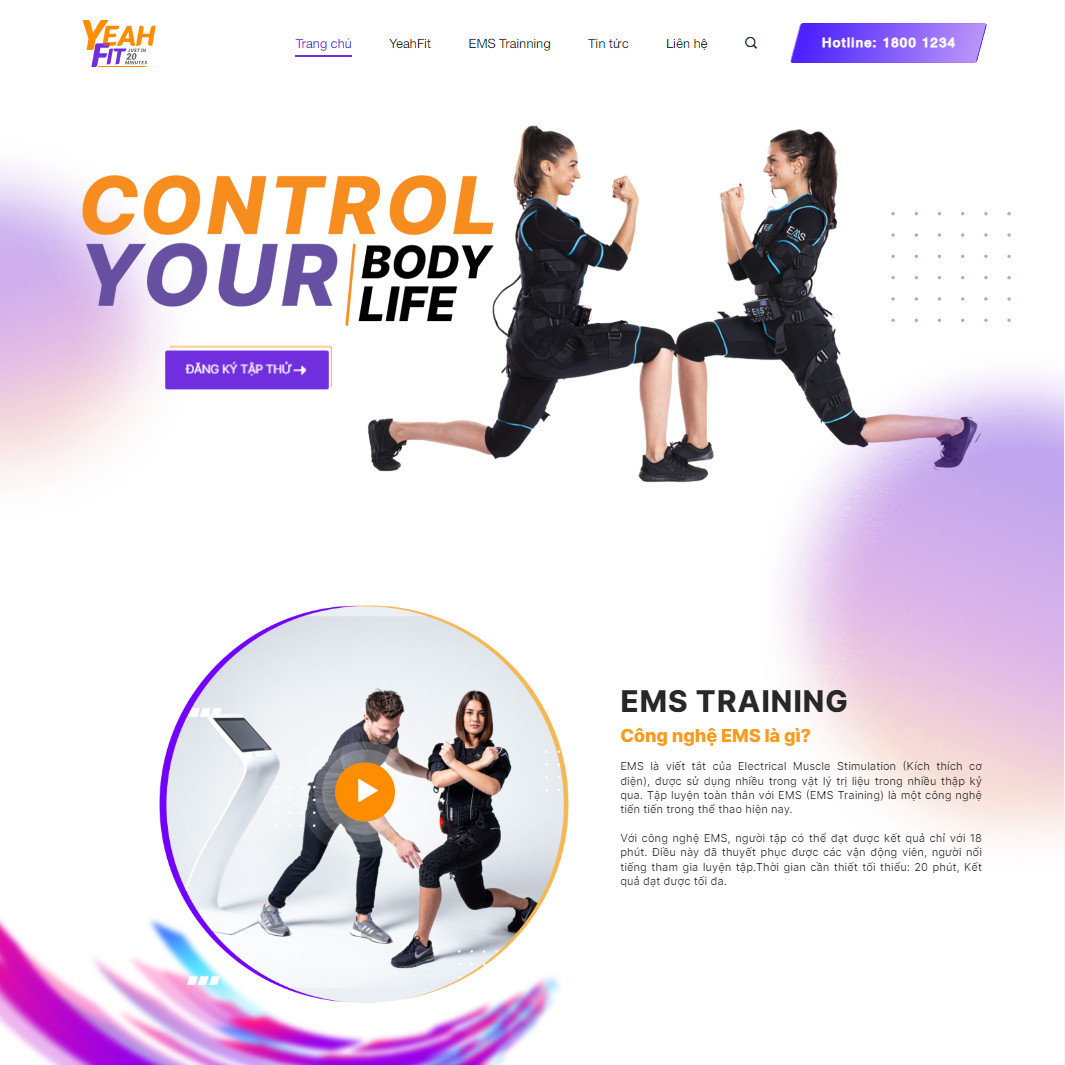 Mẫu website phòng tập gym 01