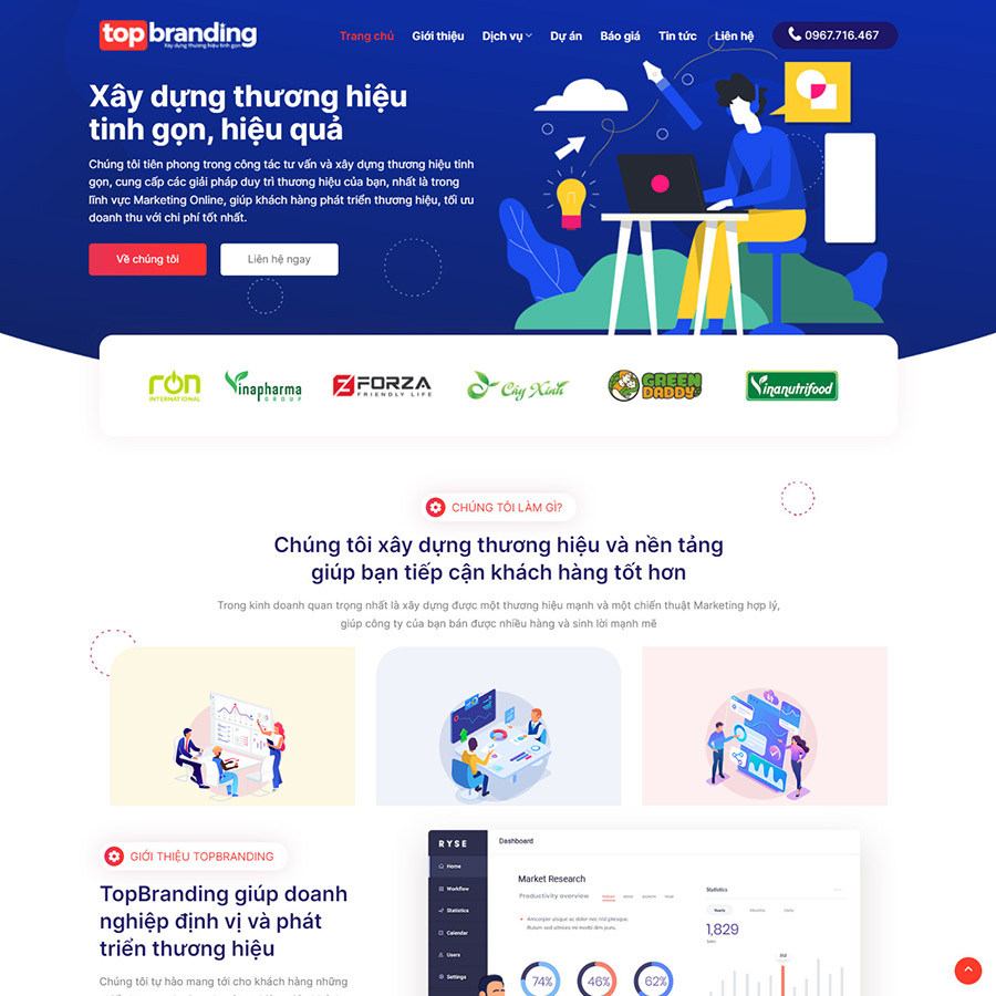 Mẫu website dịch vụ quảng cáo &#8211; marketing