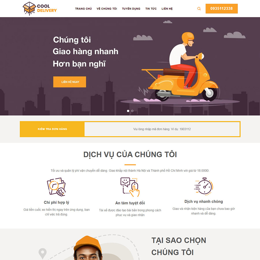 Mẫu website logictics vận chuyển &#8211; giao hàng