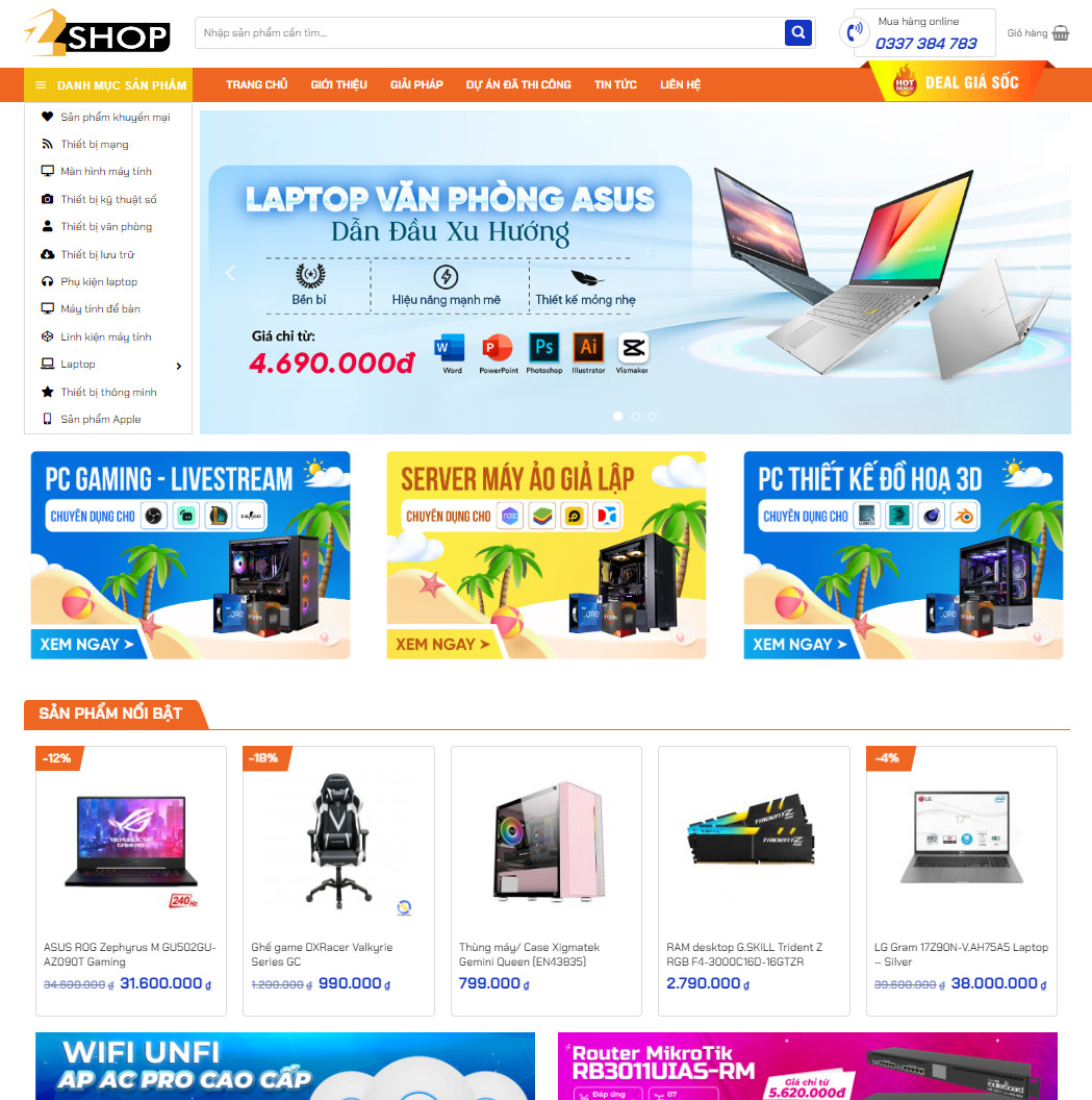 Mẫu website bán máy tính 07