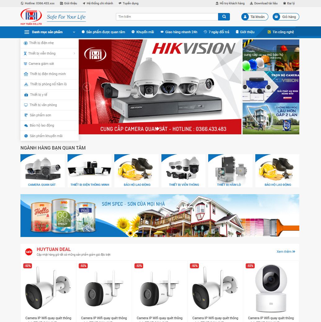 Mẫu website bán camera 04