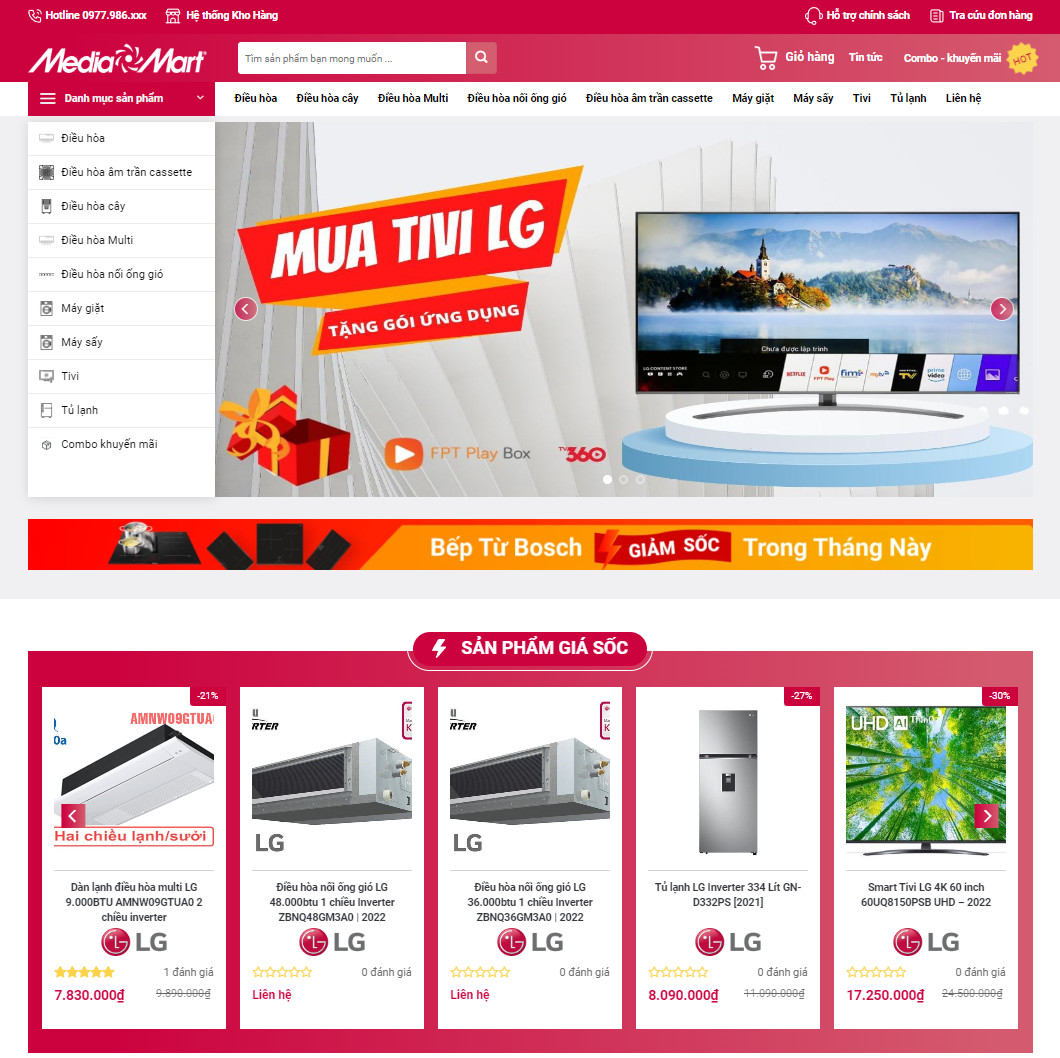 Mẫu website điện máy 02