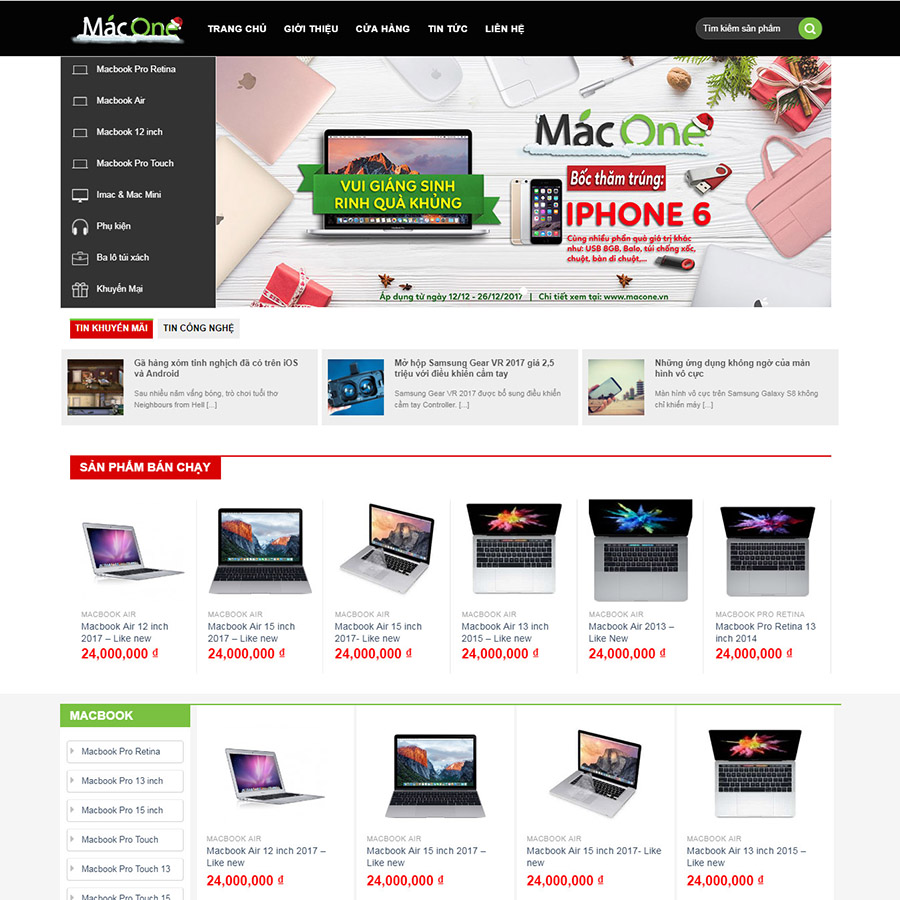 Mẫu website bán máy tính &#8211; laptop