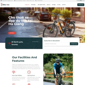 Mẫu website cho thuê xe đạp