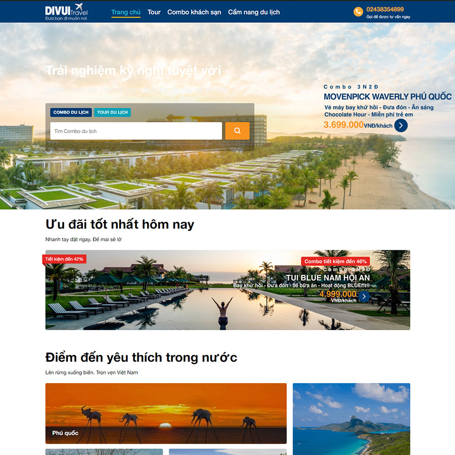 Mẫu website du lịch giống ivivu