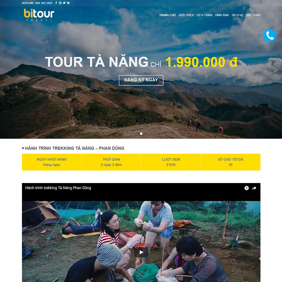 Mẫu website du lịch