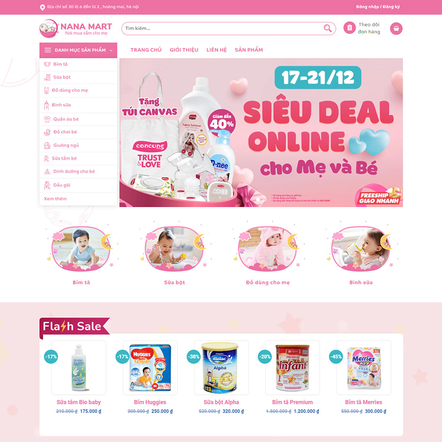 Mẫu website mẹ và bé, baby 02