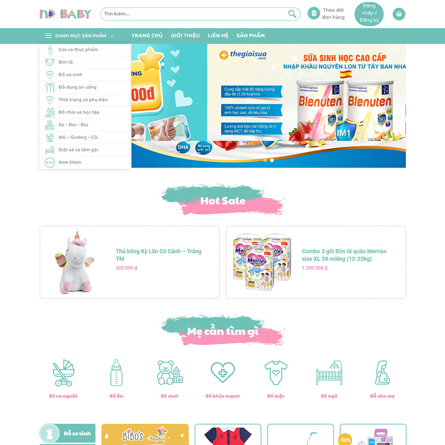 Mẫu website mẹ và bé, baby 01