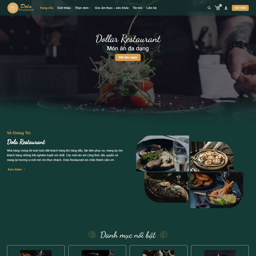 Mẫu website nhà hàng, quán ăn 05