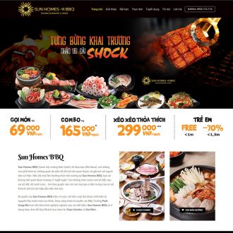 Mẫu website nhà hàng BBQ