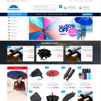 Mẫu website bán áo mưa