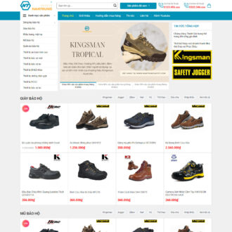 Mẫu website bán giày bảo hộ, giày thể thao