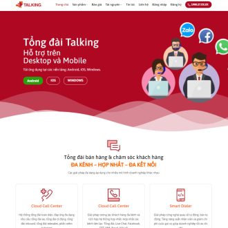 Mẫu website dịch vụ tổng đài talking