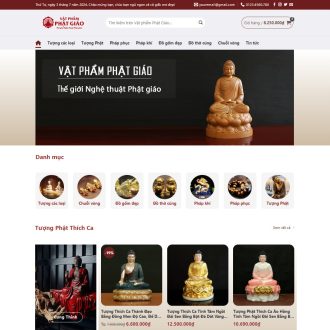 Mẫu website bán vật phẩm thờ, phật giáo, phong thủy