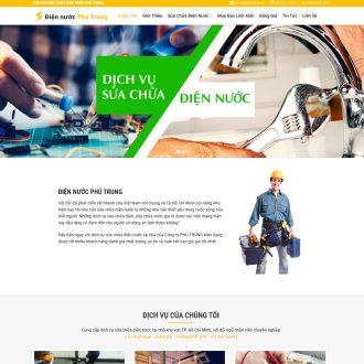 Mẫu website dịch vụ sửa chữa điện nước