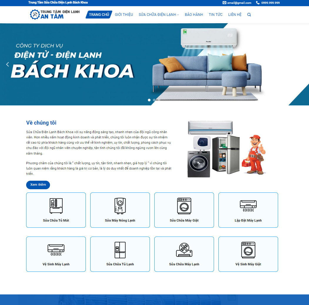 Mẫu website điện lạnh 01