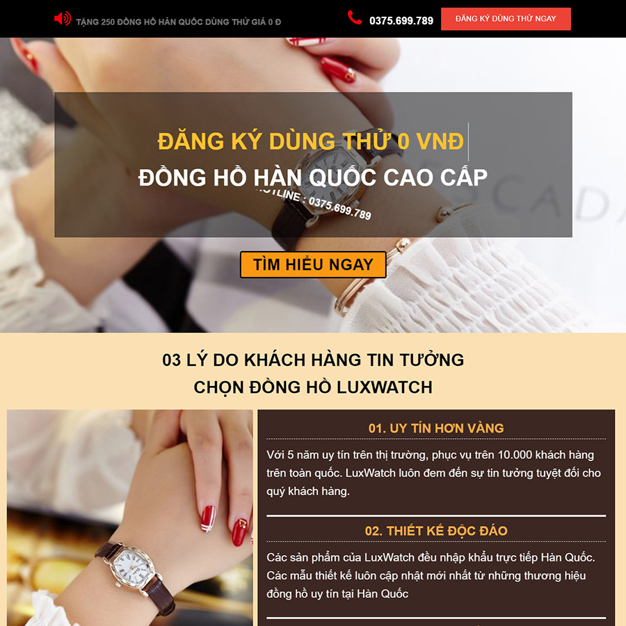 Mẫu website bán đồng hồ 02