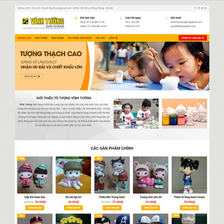 Mẫu website bán tượng