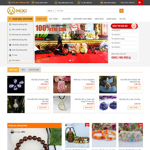 Mẫu website phong thủy