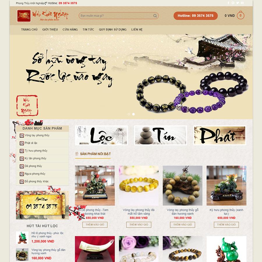 Mẫu website bán đồ phong thủy