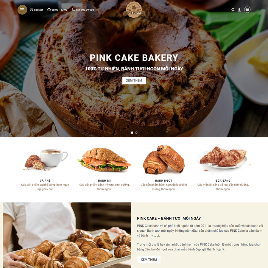 Mẫu website bán bánh ngọt 01