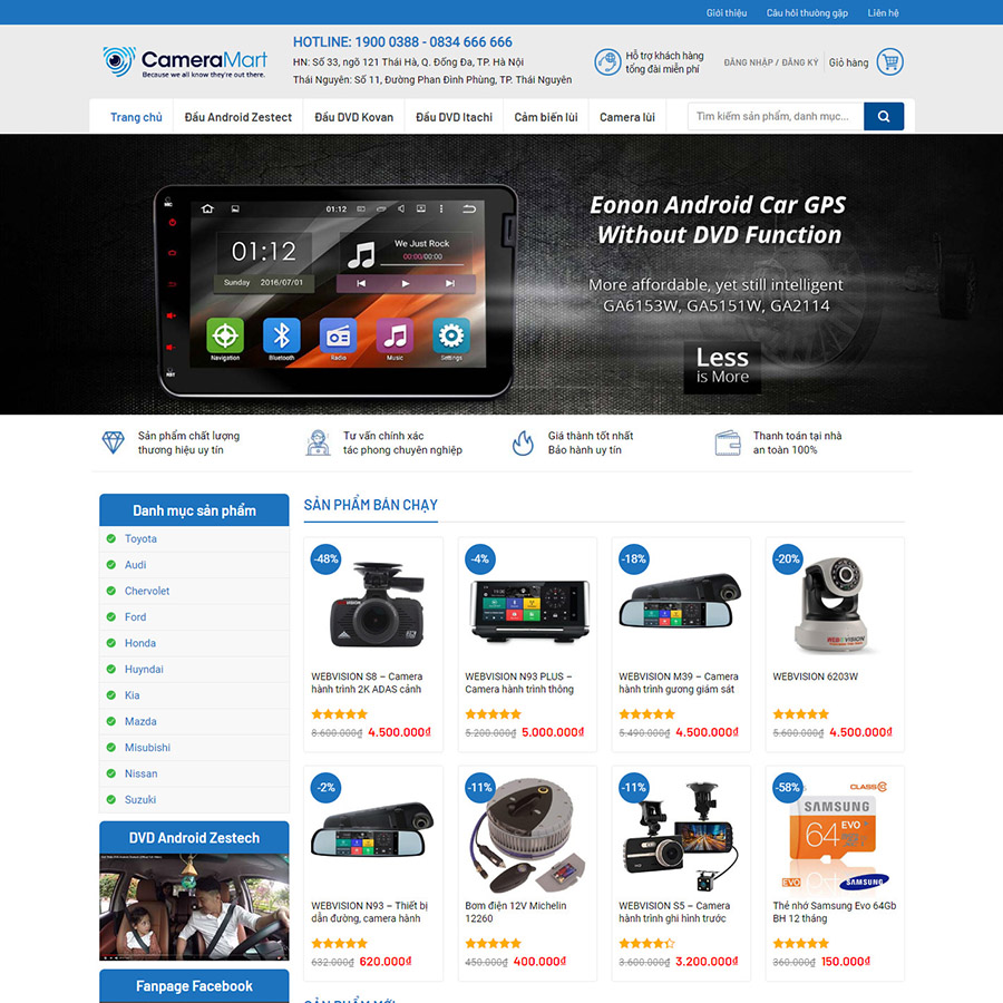Mẫu website bán Camera