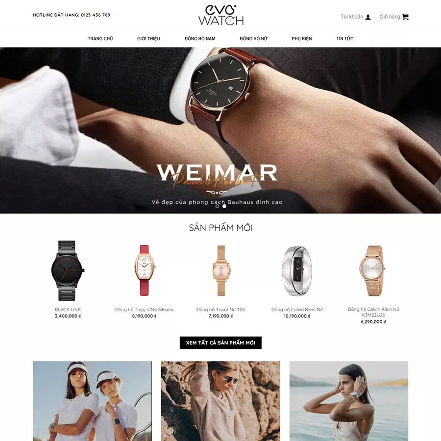 Mẫu website bán đồng hồ