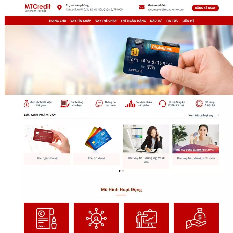 Mẫu website dịch vụ cho vay tài chính