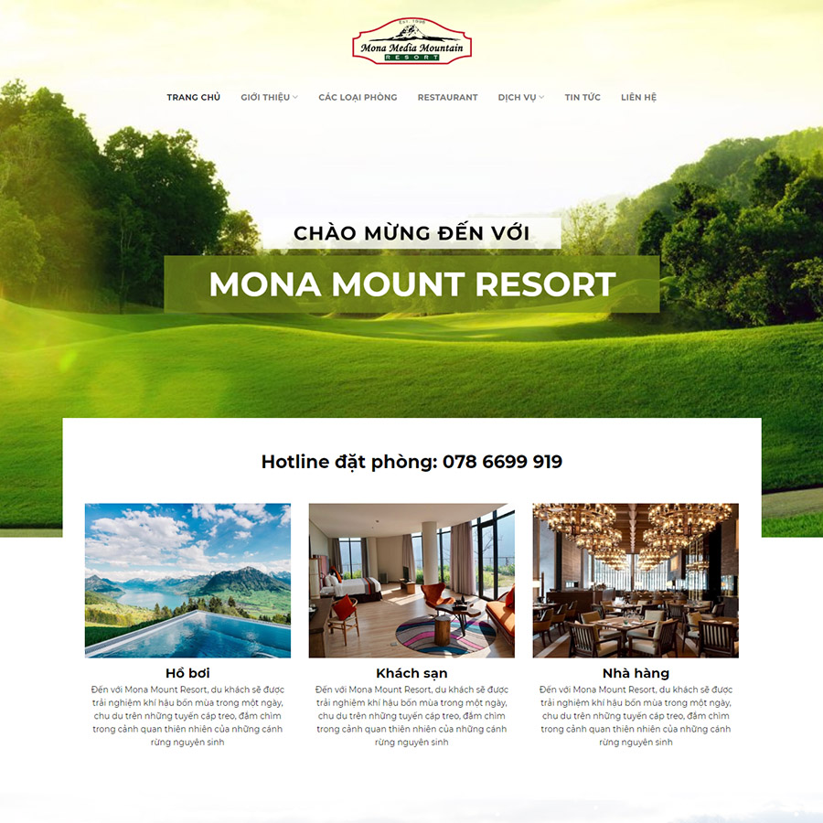 Mẫu website resort du lịch