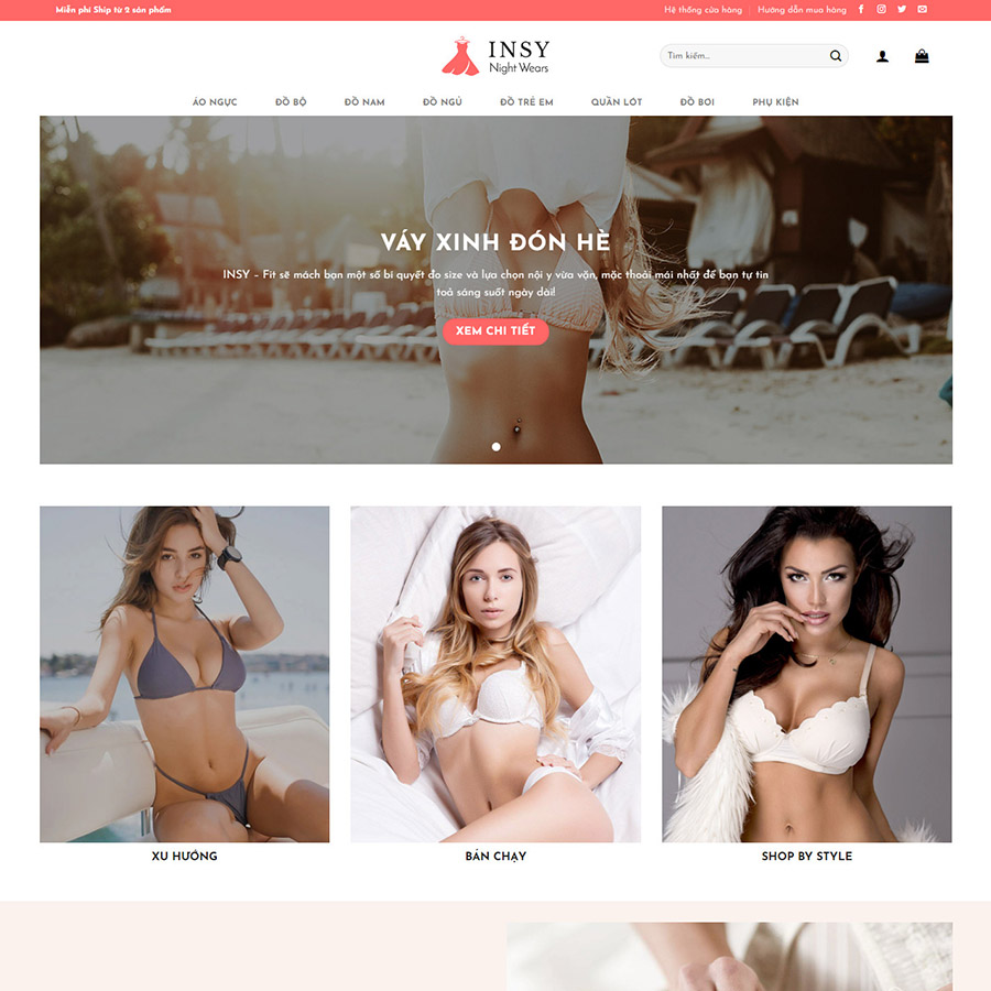 Giao diện website bikini