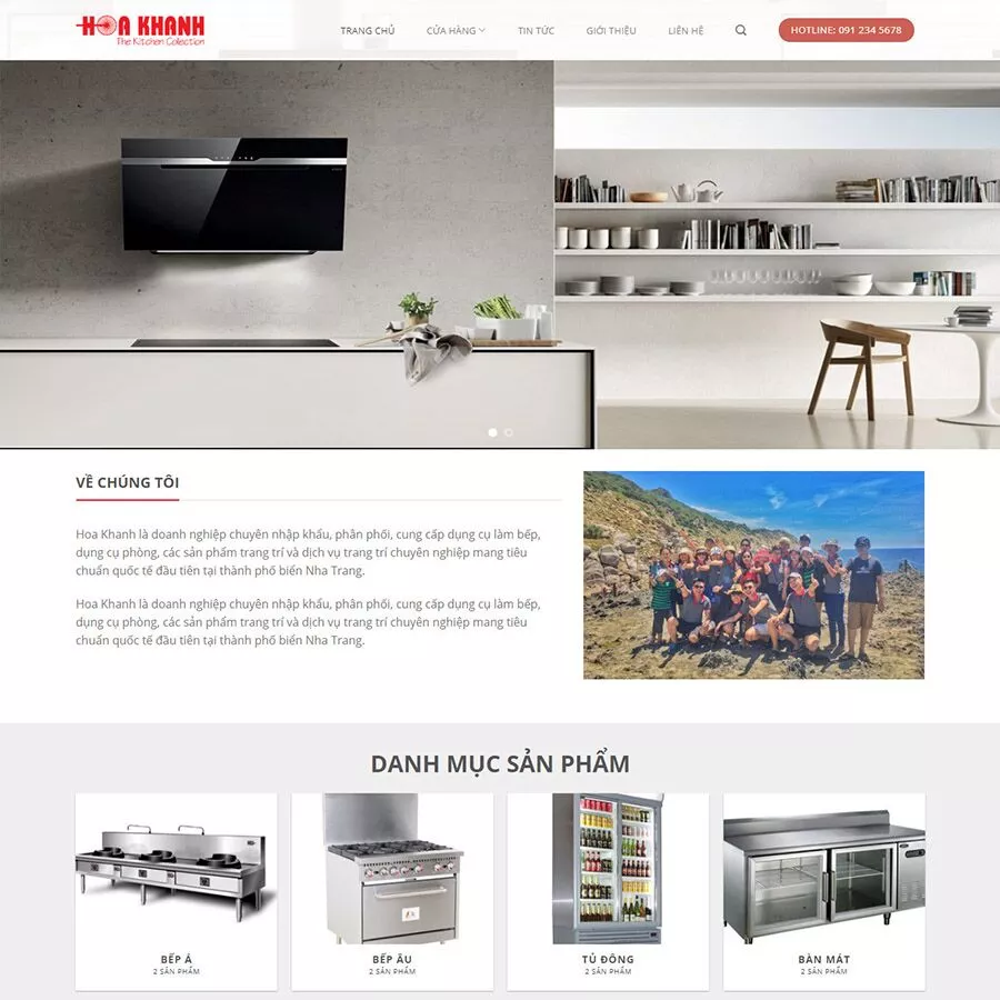 Mẫu website bán thiết bị bếp 2