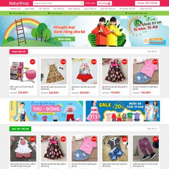 Mẫu website bán quần áo trẻ em