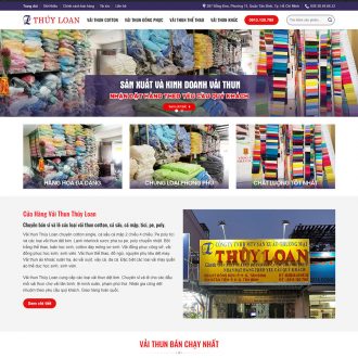 Mẫu website bán shop vải