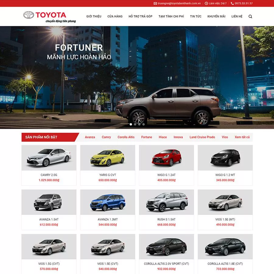 Mẫu website bán ô tô đẹp